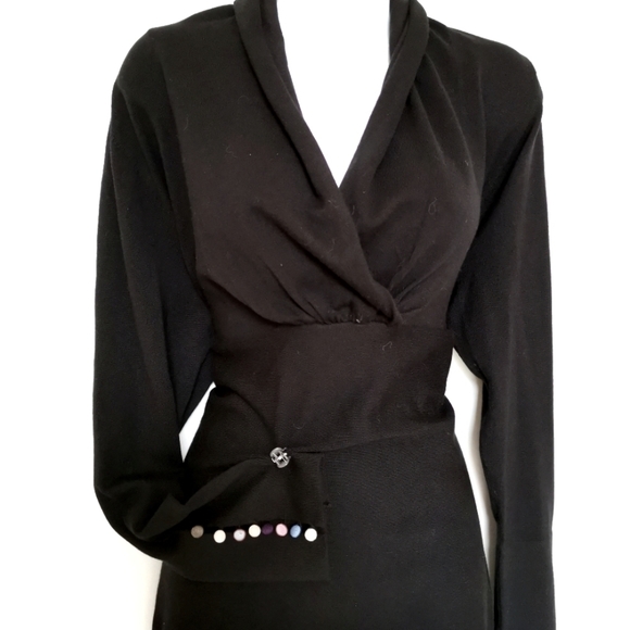 NWT Robert Kitchen black sweater top sz XL - Picture 2 of 6